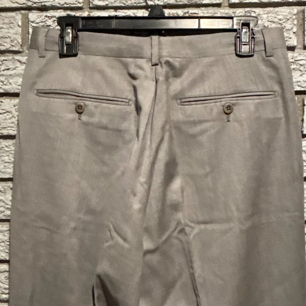 Ermenegildo Zegna Mens Gray Lana Wool Pleated Dress Pants Trousers Size 32